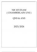 NR 103 EXAM ( CHAMBERLAIN UNI ) QNS & ANS 20232024.