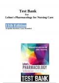 Test Bank Lehne's Pharmacology for Nursing Care, 11th Edition by Jacqueline Burchum, Laura Rosenthal || Chapter 1-112 || Complete Guide A+