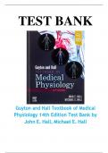 Test Banks For Guyton and Hall Textbook of Medical Physiology 14th Edition by John E. Hall; Michael E. Hall||ISBN NO:10,0323597122||ISBN NO:13,978-0323597128||Chapter 1-86||Complete Guide A+