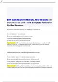 EMT (EMERGENCY MEDICAL TECHNICIAN) EMT-BASIC PRACTICE EXAM 3 with Complete Rationale / Verified Answers
