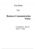 Test Bank For Business Communication Today 15th Edition By Courtland Bovee (All Chapters, 100% original verified, A+ Grade)