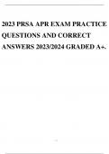 2023 PRSA APR EXAM PRACTICE QUESTIONS AND CORRECT ANSWERS 2023/2024 GRADED A+.
