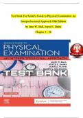 TEST BANK For Seidel's Guide to Physical Examination An Interprofessional Approach 10th Edition by Jane W. Ball, Joyce E. Dains, Chapters 1 - 26 | Complete Newest Version