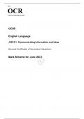 OCR GCSE (9–1) English Language J351/01 JUNE 2023 MARK SCHEME: Communicating information and ideas