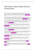 Adult medical surgical Dosage Calculation PN Study Guide