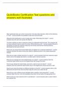   QuickBooks Certification Test questions and answers well illustrated.