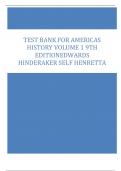 Test Bank for Americas History Volume 19th Edition Edwards Hinderaker Self Henretta