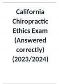 California Chiropractic Ethics Exam (Answered correctly) (2023/2024)