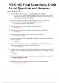 MCO 465 Final Exam Study Guide Latest Questions and Answers.