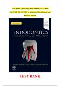 TEST BANK OF ENDODONTICS PRINCIPLES AND PRACTICE 6th EDITION by Mahmoud Torabinejad and Ashraf F. Fouad