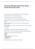  Advanced Biology Final Exam Study Guide 9th Grade CCHS.