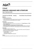AQA A-level  ENGLISH LANGUAGE AND LITERATURE  Paper 2 Exploring Conflict  7707-2-QP-EnglishLanguageandLiterature-A-8Jun23