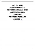 ATI PN NGN FUNDAMENTALS PROCTORED EXAM  2023 QUESTIONS AND VERIFIED  ANSWERS|ALREADY  GRADED A 
