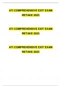 ATI COMPREHENSIVE EXIT EXAM  RETAKE 2023 ATI COMPREHENSIVE EXIT EXAM  RETAKE 2023 ATI COMPREHENSIVE EXIT EXAM  RETAKE 2023