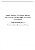 Solution Manual for The Economics Of Money Banking And Financial Markets 13th Global Edition Frederic Mishkin A+