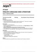 AQA A-level ENGLISH LANGUAGE AND LITERATURE Paper 2 Exploring Conflict June 2023 QP
