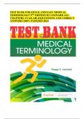 TEST BANK FOR QUICK AND EASY MEDICAL TERMINOLOGY 9TH EDITION BY LEONARD ALL CHAPTERS AVAILABLE|QUESTIONS AND CORRECT ANSWERS |100% PASS|2023-2024