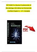 TEST BANK For Alcamos Fundamentals of Microbiology 12th Edition by Pommerville | Verified Chapter's 1 - 27 | Complete