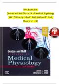 TEST BANK For Guyton and Hall Textbook of Medical Physiology, 14th Edition by John E. Hall; Michael E. Hall, Verified Chapters 1 - 86, Complete Newest Version