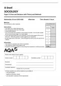 AQA A-level  SOCIOLOGY  Paper 3 Crime and Deviance with Theory and Methods  7192-3-QP-Sociology-A-14Jun23