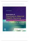TEST BANK: ESSENTIALS OF PSYCHIATRIC MENTAL HEALTH NURSING (4TH EDITION BY VARCAROLIS LATEST SOLUTION