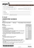 2023 QP AQA A-level COMPUTER SCIENCE Paper 2 