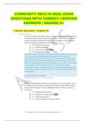 COMMUNITY HEALTH REAL EXAM  QUESTIONS WITH CORRECT VERIFIED  ANSWERS | GRADED A+