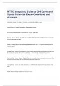 MTTC Integrated Science 094 Earth and Space Sciences Exam Questions and Answers