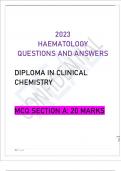 HAEMATOLOGY QUESTIONS AND ANSWERS DIPLOMA IN CLINICAL CHEMISTRY 2023..