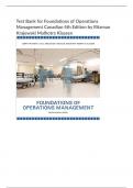 Test Bank for Foundations of Operations Management Canadian 4th Edition by Ritzman Krajewski Malhotra