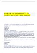   MLT ASCP Practice Questions 3.7.16 questions and answers latest top score.