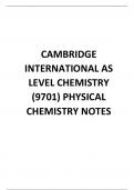 CAMBRIDGE INTERNATIONAL AS LEVEL CHEMISTRY (9701) PHYSICAL CHEMISTRY NOTES