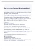 Parasitology Review (Quiz Questions) with correct Answers