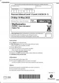 Pearson Edexcel Level 1/Level 2 GCSE (9–1) Friday 19 May 2023 Morning (Time: 1 hour 30 minutes) 1MA1/1H Paper reference Total Marks Mathematics PAPER 1 (Non-Calculator) Higher Tier