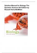 Solution Manual for Biology The  Dynamic Science 4th Edition by  Russell Hertz McMillan
