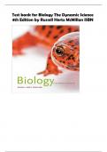 Test bank for Biology The Dynamic Science  4th Edition by Russell Hertz McMillan ISBN