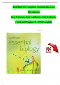 TEST BANK For Campbell Essential Biology, 7th Edition, Eric J. Simon, Jean L. Dickey, All Chapters 1 - 29, Complete Newest Version (100% Verified)