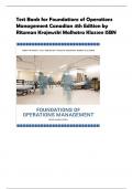 Test Bank for Foundations of Operations  Management Canadian 4th Edition by  Ritzman Krajewski Malhotra Klassen ISBN