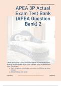 APEA 3P Actual Exam Test Bank (APEA Question Bank) (Mostly Resourceful) APEA