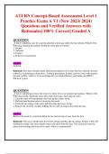 ATI RN Concept-Based Assessment Level 1 Practice Exam A V1 (New 2023/ 2024)  Questions and Verified Answers with Rationales| 100% Correct| Graded A 