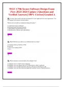 WGU C706 Secure Software Design Exam (New 2023/ 2024 Update) | Questions and  Verified Answers| 100% Correct| Graded A 