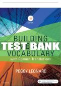 Test Bank For Building A Medical Vocabulary, 10th - 2018 All Chapters - 9780323480321