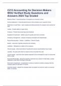  C213 Accounting for Decision Makers WGU Verified Study Questions and Answers 2024 Top Graded 