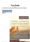 Jarvis Physical Examination and Health Assessment Canadian 3rd Edition Jarvis Test Bank Chapters 1-31 |2024|
