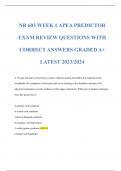 NR 603 WEEK 1 APEA PREDICTOR EXAM REVIEW QUESTIONS WITH CORRECT ANSWERS GRADED A+ LATEST 2023/2024