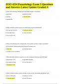 ZOO 4234 Parasitology Exam 3 Questions and Answers Latest Update 2024 Graded A+