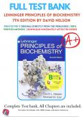 Test Bank Lehninger Principles of Biochemistry 7th Edition (Nelson, 2022)
