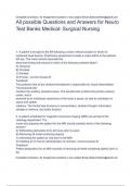 All possible Questions and Answers for Neuro Test Banks Medical- Surgical Nursing 2024