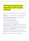 CVA Assessment Exam Questions with Correct Answers