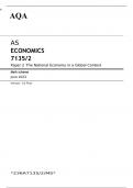 AQA AS ECONOMICS Paper 2 JUNE 2023 MARK SCHEME: The National Economy in a Global Context